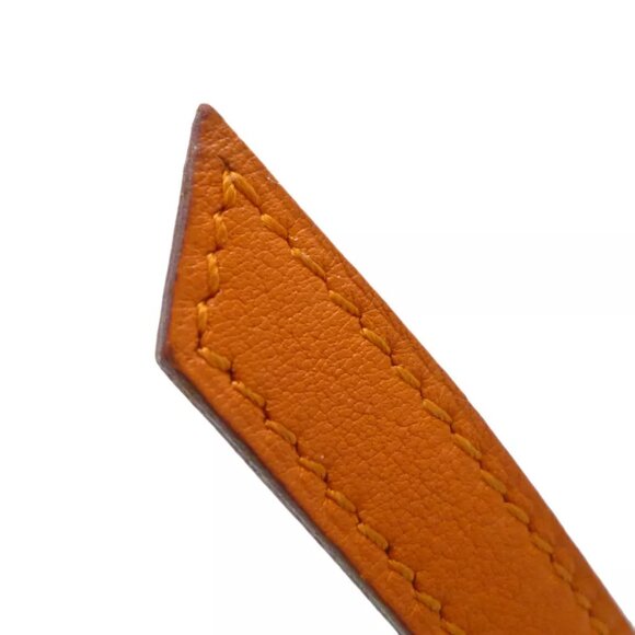 Auth HERMES Artemis Touareg Bracelet Bangle E in Square Orange Leather - Picture 8 of 12
